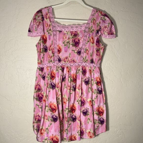 Nutmeg Dress LoveShackFancy floral pink mini dress size 8 - Picture 10 of 11